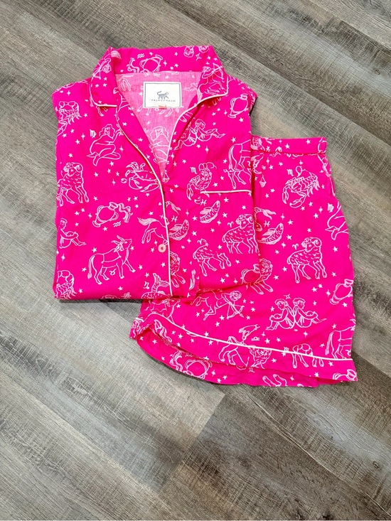 Printfresh Other - Printfresh Daily Horoscope Pajama Set Pink Zodiac Short Sleeve Shorts Women’s 1X
